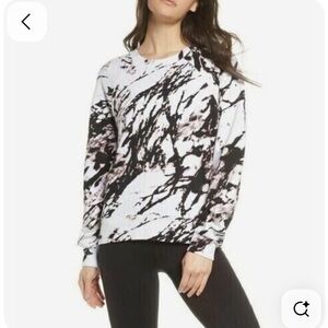 Zella Black and White Marbled Cotton Sweatshirt